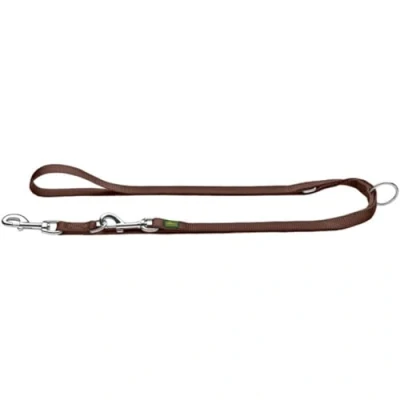 Abbildung von HUNTER 64957 extra LONG Verstellbare Führleine für Hunde, Nylon, lang, strapazierfähig, pflegeleicht, 1.5 x 300 cm, braun