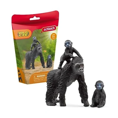 Abbildung von schleich 42601 Flachland Gorilla Familie, für Kinder ab 3+ Jahren, WILD LIFE Spielfigur, Mehrfarbig/Meereswellen (Ocean Tides)