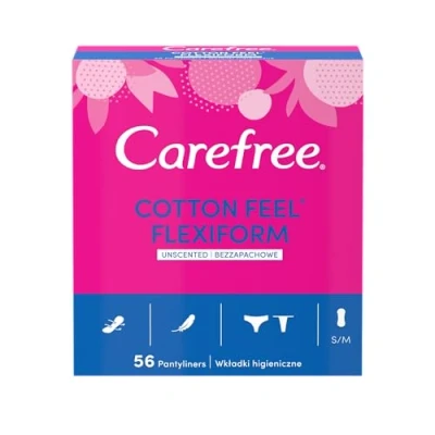 Abbildung von Carefree Cotton Feel Flexiform Luftdurchlässige Slipeinlagen, parfümfrei, Absorptionsgrad zwei, Größe normal, 56er Pack