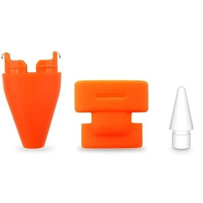 Abbildung von sciuU Set von Spitzen + Kappe Kompatibel mit Logitech Crayon Digitaler Zeichenstift, Ersatzzubehör Bleistiftspitze Bleistiftspitzen Abdeckung Hülle Schutzkappe Combo für Crayon, Orange
