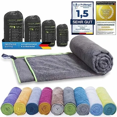 Abbildung von LightDry® Original Mikrofaser Sporthandtuch Backpack Reise Handtuch Sport &amp; Fitness Badehandtuch saugfähig, leicht antibakteriell und extrem schnell trocknend