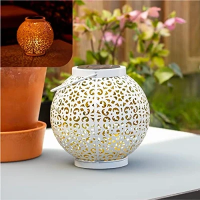 Abbildung von Gadgy Solarlaterne für Außen Stehend Balkon Deko Garten Draußen Solar Tischleuchte Outdoor Gartendeko Vintage Geschenke Marokkanische Lampe Solarleuchten