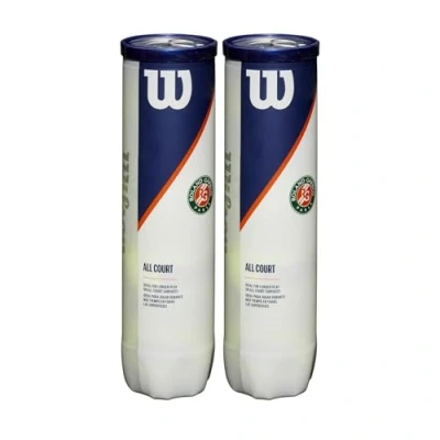 Abbildung von Wilson Offizielle Roland Garros Tennisbälle, Packung mit 2 Tennisballdosen á 4 Bällen, Für alle Beläge geeignet, WRT116402, Yellow