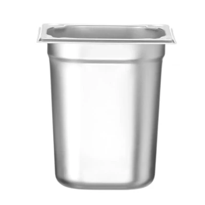 Abbildung von HENDI Gastronormbehälter, Temperaturbeständig von 40 bis 300C, Heissluftöfen Kühl und Tiefkühlschränken Chafing Dishes Bain Marie, Stapelbar, 3.4L, GN 1/6, 176x162x(H) 200mm, Edelstahl