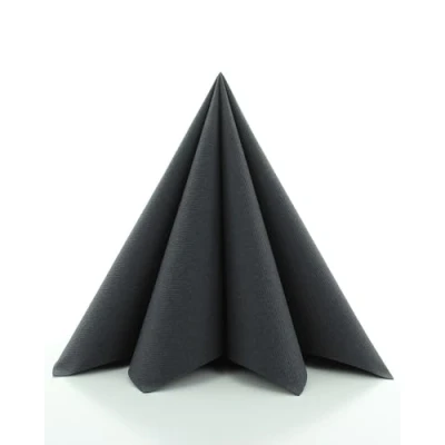 Abbildung von Sovie Linclass Airlaid Servietten Schwarz 50 Stück hochwertige Einwegservietten 40 x cm Reißfest, Saugstark &amp; Formstabil ideal für Hochzeit Partys