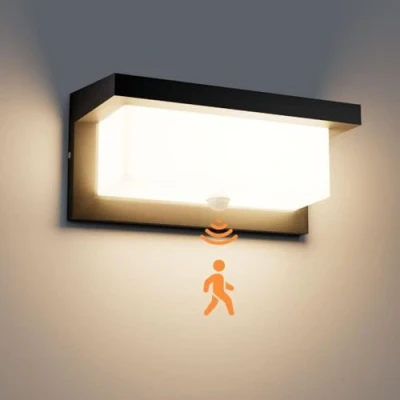 Abbildung von Audor Aussenlampe mit Bewegungsmelder, 18W LED Wandleuchte Aussen/Innen Wandlampe Warmweiß Wasserdicht IP65 Außenleuchte für Garten Flur Treppenhaus