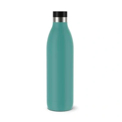 Abbildung von Emsa Bludrop Isolier Trinkflasche, wiederverwendbar, Edelstahl, nachhaltig, Pulverbeschichtung, 360 Trinkrand, 20h heiß/40h kalt, 1 Liter, auslaufsicher, Petrol, N3112100