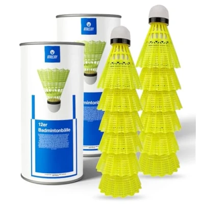 Abbildung von athlejoy 12x Badminton Federbälle Training und Wettkampf Badmintonbälle für Indoor &amp; Outdoor