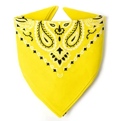 Abbildung von ...KARL LOVEN Gelb Bandana Paisleymuster 100% Baumwolle Dicker Stoff 20 Exklusivfarben