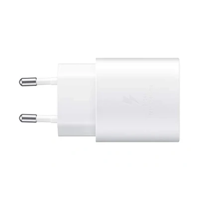 Abbildung von Samsung USB C Ladegerät, 25 W, ultraschnell, Adapter auf USB, Schnellladegerät, Original ohne Kabel, weiß