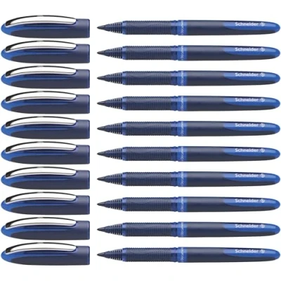 Abbildung von Schneider 183003 One Business Tintenroller (dokumentenecht mit 0,6 mm Strichstärke, Made in Germany) 10er Pack, blau
