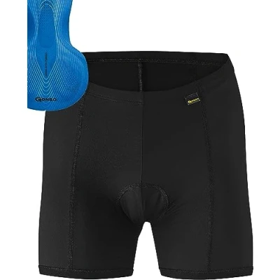 Abbildung von Gonso Sitivo U W, Damen Fahrradunterhose, Passt unter alle Rad Shorts, Tights mit Blue Sitzpolster Poron Elementen, Enganliegende Passform, Schwarz/Blau, Gr. 42