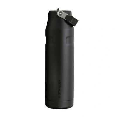 Abbildung von IceFlow Bottle FlipStraw 2.0 Trinkflasche mit Strohhalm 1.06L Thermobecher Kühlt 17 Stunden 4 Tage Eisgekühlt BPA frei Auslaufsicher Für Getränkehalter Spülmaschinenfest Black