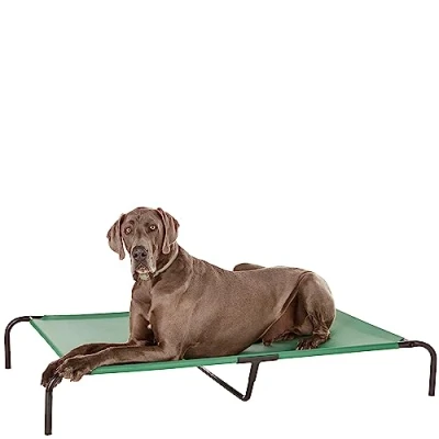 Abbildung von Amazon Basics Kühlendes erhöhtes Hund Haustierbett, Grün, Größe XL, L 153 x B 94 H 23 cm