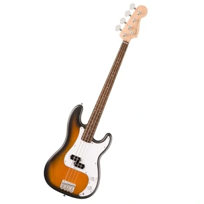 Abbildung von Squier by Fender Debut Collection Precision Bass, Laurel Griffbrett, Weißes Schlagbrett, 2 Farb Sunburst