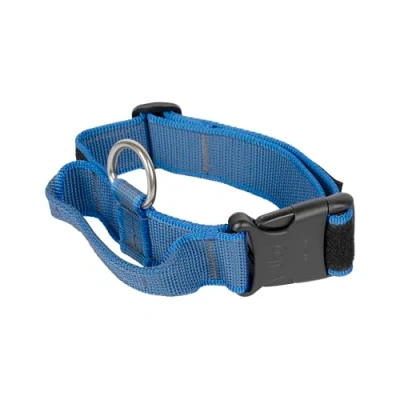Abbildung von JULIUS K9, 100HA K B 2015 Color &amp; Gray K9 Halsband mit Haltegriff, Sicherheitsverschluss und Logo, 40 mm*38 53 cm, verstellbar, blau grau
