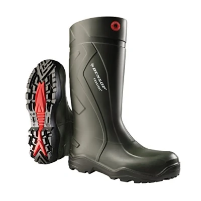 Abbildung von DUNLOP C762933 PUROFORT+ Full Safety S5 Unisex Erwachsene Langschaft Gummistiefel, Dunkelgrün/Schwarz, 40 EU