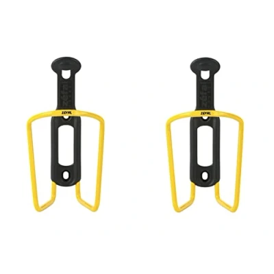 Abbildung von ZEFAL Pack Alu Plast 124 Doppelpack Fahrradflaschenhalter Aluminium Flaschenhalter für alle Arten von Fahrrädern leicht und robust Gelb