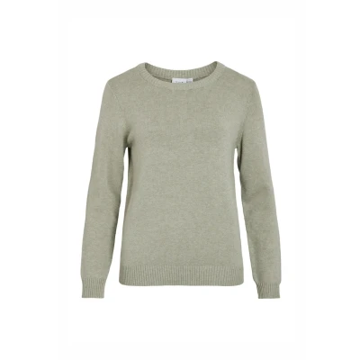 Abbildung von VILA RIL O NECK L/S NOOS Strickpullover, Damen, Größe: Small, Oil green