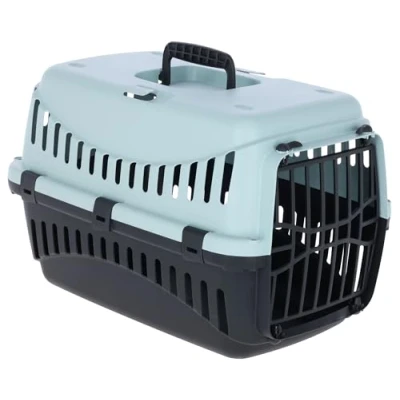 Abbildung von Kerbl Pet Transportbox Expedion, Transportmöglichkeit für Katzen/Hunde/Kleintiere, Kunststoff, BlauSchwarz, 45x30x30 cm
