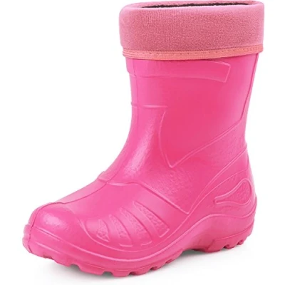 Abbildung von Ladeheid Gummistiefel Kinder federleichte und wasserdichte Eva Thermo Regenstiefel gefüttert KL050 (Rosa, 33 EU)