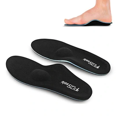 Abbildung von PCSsole Hohe arch Orthopädische Einlegesohlen, Komfort Herren und Damen Einlegesohlen Arbeitsschuhe für Fersensporn, Plattfüße, Plantarfasziitis, Fußschmerz. Schwarz, EU43 44.