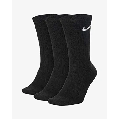 Abbildung von Nike 6 Paar Herren Damen Socken SX4508 weiß oder schwarz grau schwarz, Farbe:Schwarz, Sockengröße:42 46