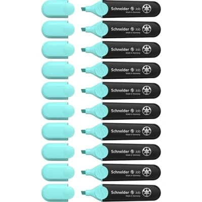 Abbildung von Schneider Job 150 Pastell Textmarker (aus recyceltem Kunststoff, ausgezeichnet mit Der blaue Engel) 10er Pack türkis