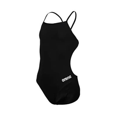 Abbildung von ARENA Mädchen Girl&#039;s Team Swimsuit Challenge Solid Badeanzüge, Black white, 152 EU