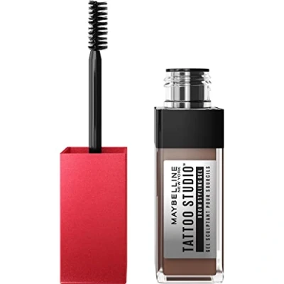 Abbildung von Maybelline New York Augenbrauengel, Für dichter aussehende und geformte Augenbrauen, Wischfest wasserfest, Tattoo Brow 36H Styling Gel, Nr. 255 Soft Brown, 6 ml