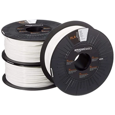 Abbildung von Amazon Basics 3D Drucker Filament aus PLA Kunststoff, 1.75 mm, Weiß, 1 kg Spule, 3 Stück