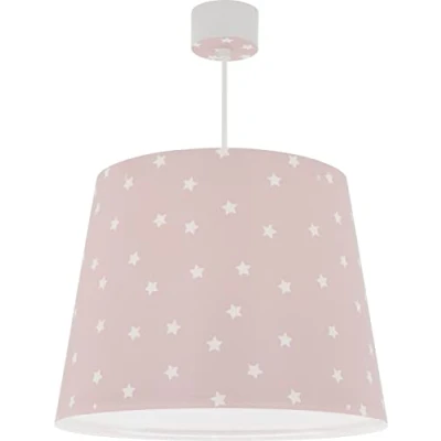 Abbildung von Dalber Lampe kinderzimmer, kinderlampe Pendelleuchte Hängelampe, Deckenleuchte Kinder, Deckenlampe kinderzimmer Star Light Sterne Rose Rosa, 82212S, E27