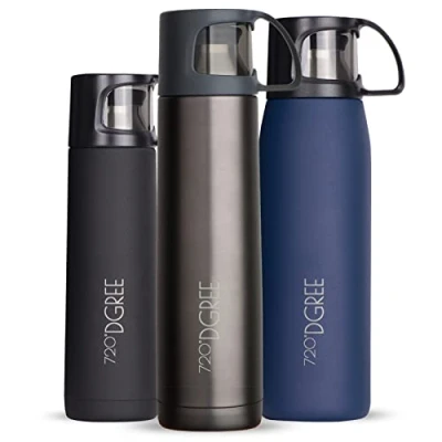 Abbildung von 720DGREE Thermoskanne mit Becher 450ml “Follow 3 Größen, 12h Heiß, 24h Kalt, Auslaufsicher, BPA Frei Edelstahl Thermosflasche, Isolierflasche Perfekt für Arbeit, Kinder, Schule, Baby