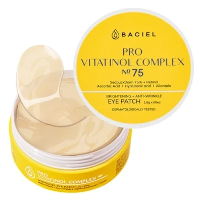 Abbildung von BACIEL 75% Sea Buckthorn mit Retinol unter dem Auge Hydrogel Maske für Augenringe, Falten und Schwellungen (geschwollene Augen) Koreanische Augenmaske