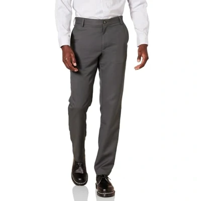 Abbildung von Amazon Essentials Herren Flatfront Anzughose in schmaler Passform, Kohlegrau, 34W / 32L