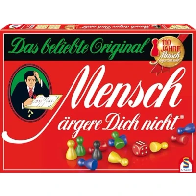 Abbildung von Schmidt Spiele 49020 Mensch ärgere dich nicht Jubiläumsausgabe, mit Figuren und Würfeln aus Holz