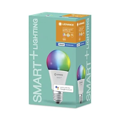 Abbildung von LEDVANCE Smarte LED Lampe mit Bluetooth Mesh Technologie, Sockel E27, Lichtfarbe änderbar (2000 6500K), RGB Farben änderbar, ersetzt Glühlampen 60W, steuerbar Google und Alexa