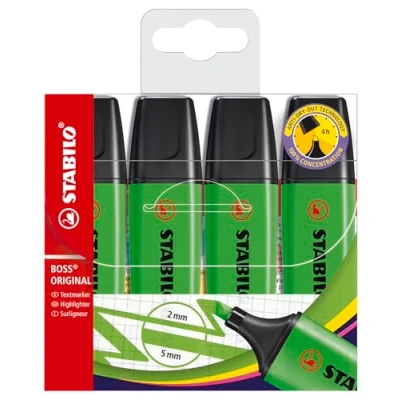 Abbildung von Textmarker STABILO BOSS ORIGINAL 4er Pack grün