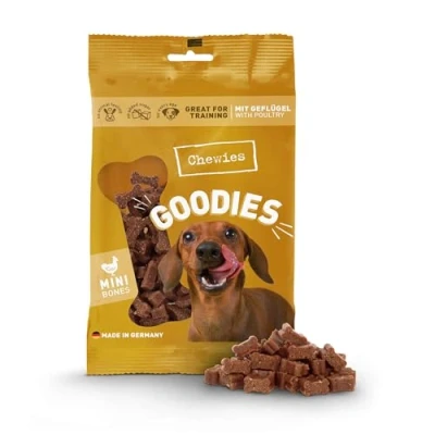 Abbildung von Chewies Hundeleckerli Training Mini Geflügel Knöchelchen 125 g Hundesnacks zuckerfrei &amp; mit hohem Fleischanteil ideal als Trainings Leckerli für Ihren Hund