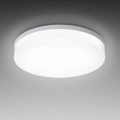 Abbildung von B.K.Licht Deckenlampe für das Bad mit neutralweißer Lichtfarbe, IP54, 13 Watt, 1600 Lumen, LED Deckenleuchte, Lampe, Badlampe, Badezimmerlampe, Küchenlampe, Feuchtraumleuchte, 22x5,4 cm, Weiß