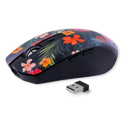 Abbildung von T&#039;nB Kabellose Maus, Dual Mode Bluetooth und USB A, Wiederaufladbar, Lange Batterielebensdauer, Leise, 1600 DPI Genauigkeit, 6 Tasten, Kompatibel mit Windows, Linus MacOs Modell Amazonia