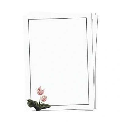 Abbildung von PRESENTOU Briefpapier beidseitig bedruckt 120 Gramm Papier Motivpapier Urkundenpapier Urkunde Speisekarte Liebesbrief (Blume &amp; Altrosa, 50 Bögen)
