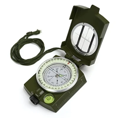 Abbildung von GWHOLE Kompass Militär Marschkompass mit Tasche für Camping, Wanderung, deutsche Anleitung
