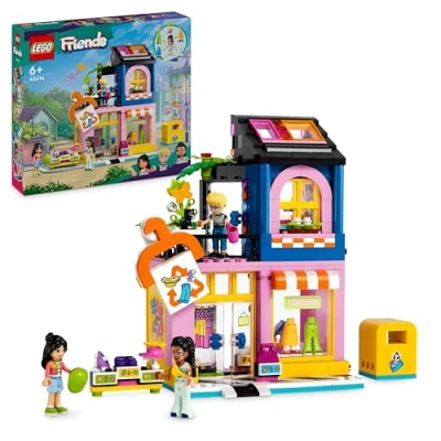 Abbildung von LEGO Friends Vintage Modegeschäft, Bausatz für Kinder mit Spielzeug Laden, Figuren und Katze, Modell Rollenspiele zur sozial emotionale Entwicklung, Geschenk 6 jährige Mädchen Jungen 42614