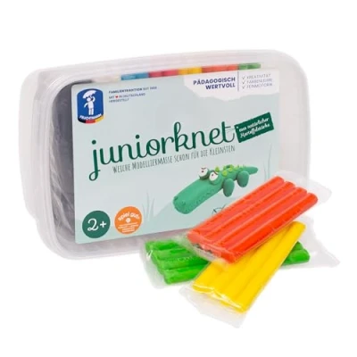 Abbildung von Feuchtmann JUNiORKNET Maxi Knetset 14 x 35g weiche Kinderknete in Stangen vegane glutenfreie Spielknete Nicht trocknende Knete ungiftige Modelliermasse Kinder ab 2 Jahren