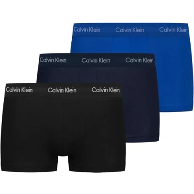 Abbildung von Calvin Klein Low Rise Trunk 3Pk Herren, Mehrfarbig (Black/BlueShadow/CobaltWater DTM WB), L