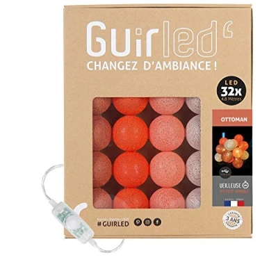 Abbildung von GuirLED LED Baumwollkugeln Lichterkette USB Baby Nachtlicht 2h Dual 2A Netzteil enthalten 3 Intensitäten 32 Kugeln 3.2m Ottoman