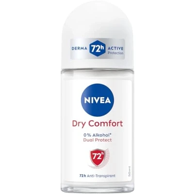 Abbildung von NIVEA Dry Comfort Deo Roll On, Antitranspirant für 72h effektiven Schutz, antibakterielles Deodorant mit Dual Protect Formel ohne Ethylalkohol (50 ml)