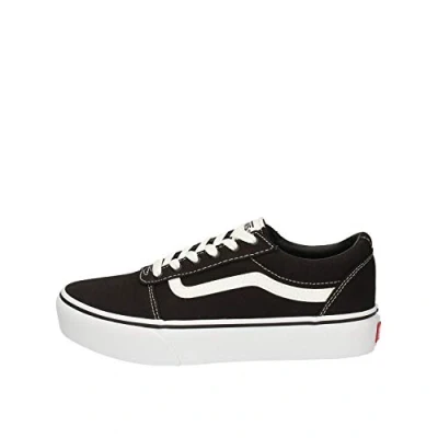 Abbildung von Vans Damen Ward Platform Canvas Sneaker, Black White, 37 EU