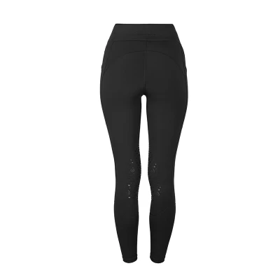 Abbildung von Equestrian Stockholm FW&#039;23 All Black riding tights knee grip